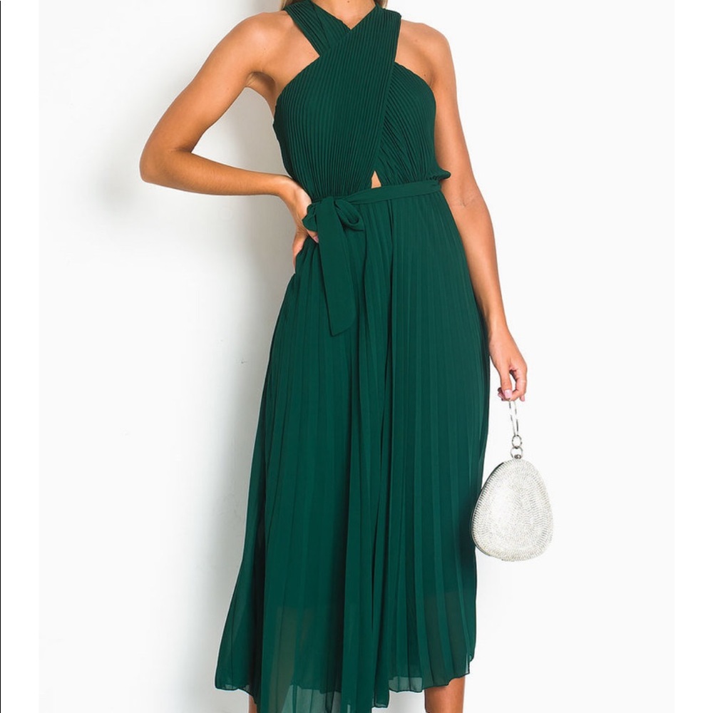 Green holiday dress